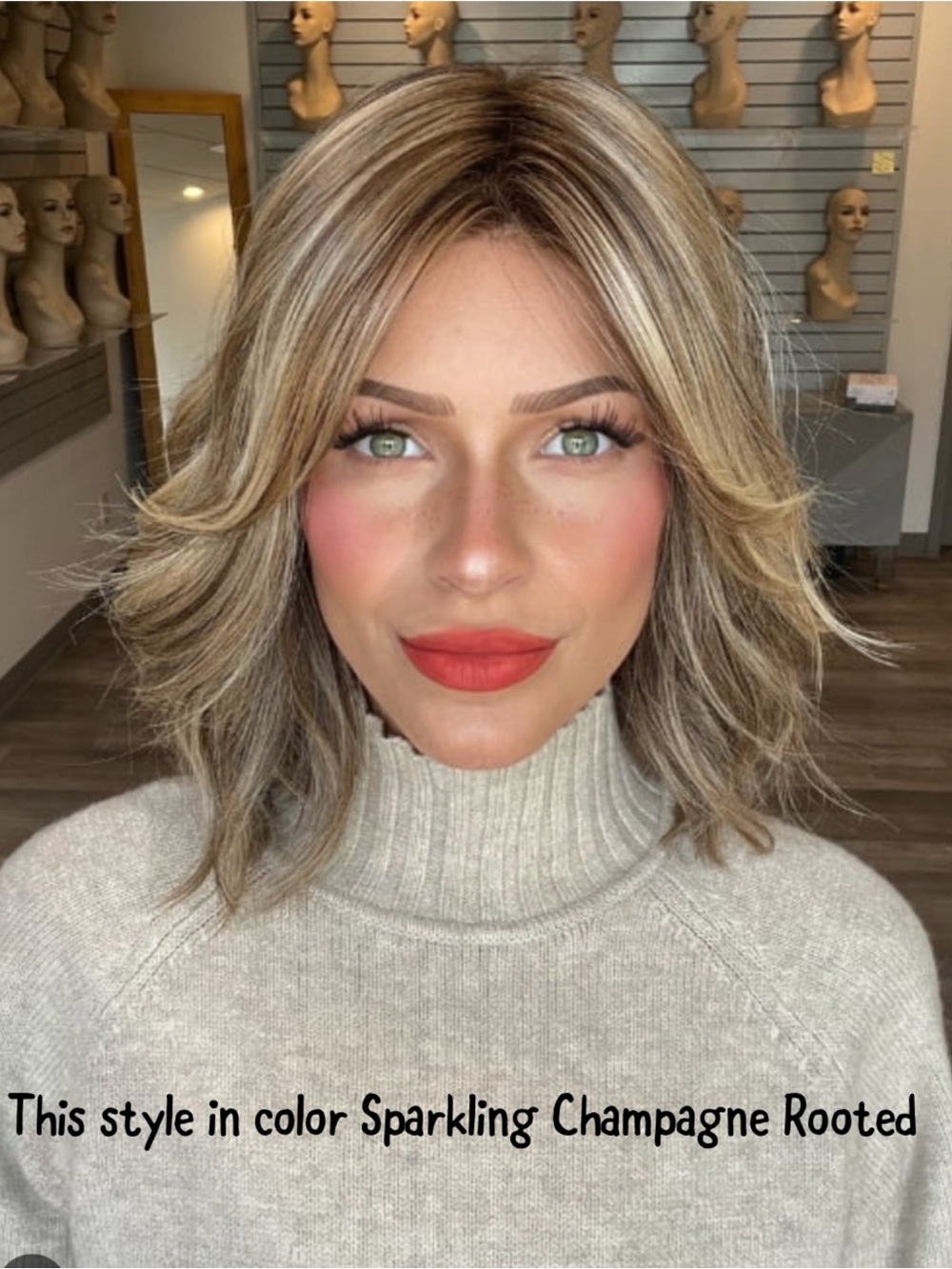 NWT Cyrus wig by Belle Tress in Sparkling Champagne Blonde-R hand tied wavy wig
